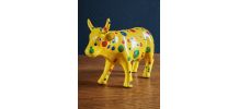 Tirelire Vache Pop Art Vintage en Céramique Jaune