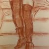 Tableau sanguine portrait féminin « cabaret »
