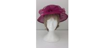 Chapeau en raphia rose fuchsia - taille 57