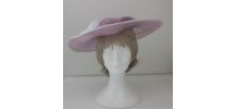 Chapeau en raphia mauve et fleur blanc - taille 52
