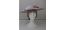 Chapeau en raphia mauve et fleur blanc - taille 52