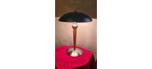 lampe de bureau paquebot noir mat  bois et metal 49x32 elec 