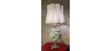 lampe ancienne 65x32  bronze et porcelaine inter a tirette t