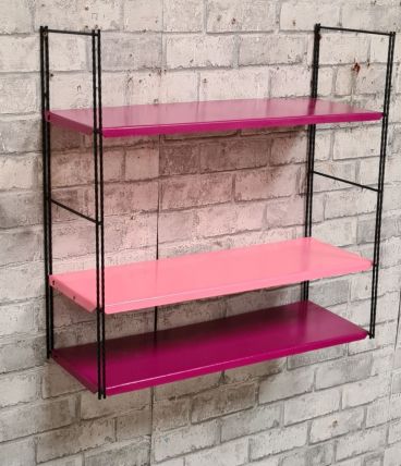 Etagere string acier vintage h49x49x17 dans son jus 1960 a 7