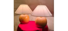 paire de lampes bois massif vernis 1kg 32x30 elec ok ampoule