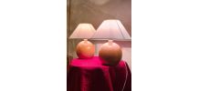 paire de lampes bois massif vernis 1kg 32x30 elec ok ampoule