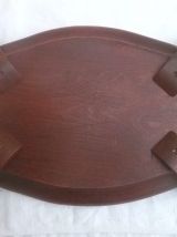 plateau  en bois massif artisanal , vintage
