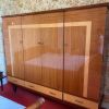 Armoire vernis 4 portes + lit 