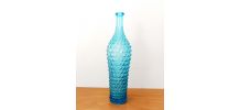 Bouteille diamant en verre d’Empoli bleu 1950
