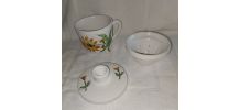 Tasse à infuser tisanière céramique complète fleurs vintage