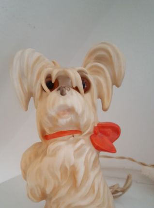Ancienne veilleuse chien porcelaine