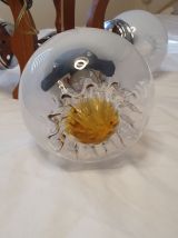 Lustre 3 branches design Mazzega verres Murano