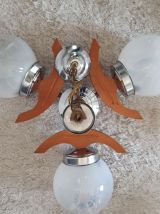 Lustre 3 branches design Mazzega verres Murano