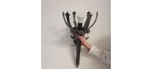 Ancienne applique torchère fer forgé château fleur lys 1950