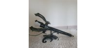 Ancienne applique torchère fer forgé château fleur lys 1950