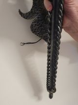 Ancienne applique torchère fer forgé château fleur lys 1950