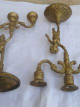 paire de chandeliers chérubins  ,  vintage