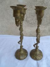 paire de chandeliers chérubins  ,  vintage
