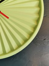 Horloge pendule murale vintage silencieuse Tupperware vert