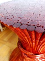 Table rotin prestige Maugrion Roche Bobois 1980 