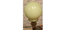 lampe bronze colonne corinthienne opaline verte superbe 52x1
