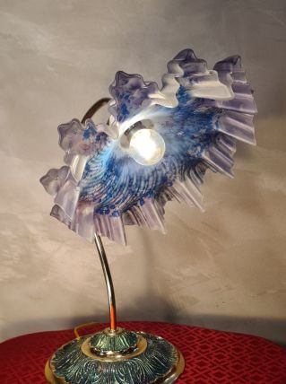 lampe art nouveau avec abat jour dentelle  neo classic 40x35