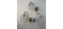 LOT 3 ANCIENNE APPLIQUES EN VERRE BULLE 