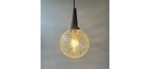 PAIRE SUSPENSIONS EN VERRE TEXTURE VINTAGE