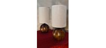 paire de lampe boule bois chevet style scandinave 30 x 13