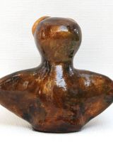 Chouette marron et or, création personnelle - Fait main