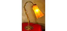 lampe de bureau art nouveau bronze et laiton doré 41x31tres 