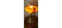lampe  ancienne bronze massif 51x33x6kg pate verre 1920 inte