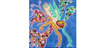 Peinture art brut , art singulier "L'arrache coeur"