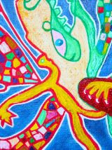 Peinture art brut , art singulier "L'arrache coeur"