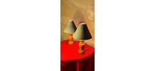 paire de lampe chevet bois et abat jour acier,scandinave ele