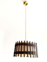 Suspension bois et toile de jute 1970 