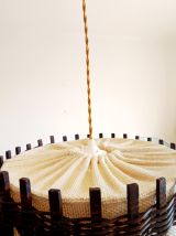 Suspension bois et toile de jute 1970 