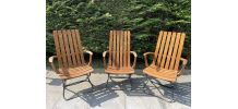 Fauteuil de jardin vintage bois massif
