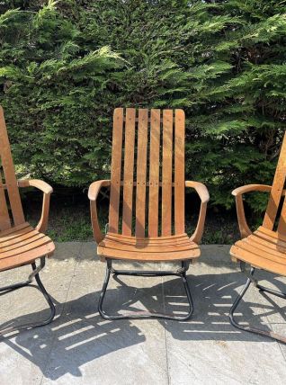 Fauteuil de jardin vintage bois massif