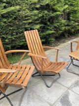 Fauteuil de jardin vintage bois massif