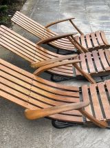 Fauteuil de jardin vintage bois massif