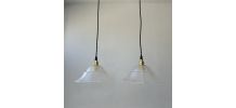 PAIRE D’ANCIENNES SUSPENSIONS ART-DECO VINTAGE