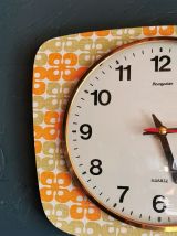 Horloge formica vintage pendule murale silencieuse Hangarter