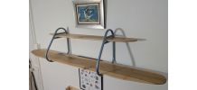 Etagère double tablette bois massif dlg hitier moderniste