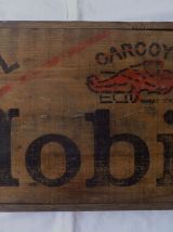 Boite  en bois  MOBIL , vintage