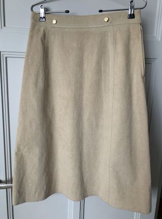 Jupe vintage écru en alcantara