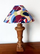 Paire de lampes en bois tourné Médicis abat-jours sur mesure