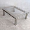 Magnifique grande table basse design 1970’s en métal chromé 