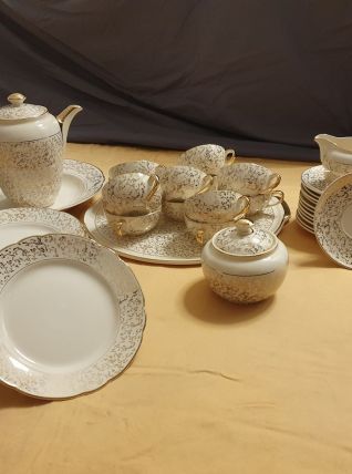 Ancien service À café dessert Villeroy et Boch doré