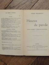 Heures de Parole- André Bellessort 